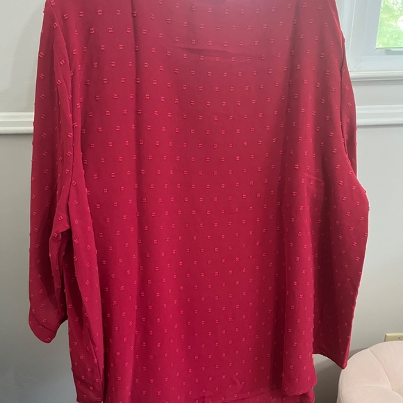 Bloomchic Red Textured Blouse - Picture 3 of 3